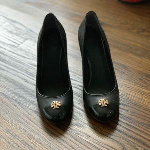 Tory Burch wedge black heels